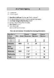 English Worksheet: At the Travel Agency