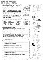 English Worksheet: MY CLOTHES (2)