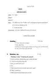 English worksheet: zoos and greenhouses