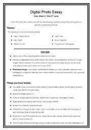English Worksheet: Digital photo essay