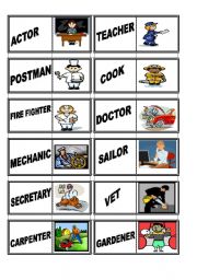 English Worksheet: jobs- dominoes