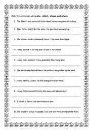 English Worksheet: Relative Clauses and If conditionals type 2