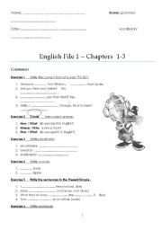 English File 1 - Chapters 1-3 test