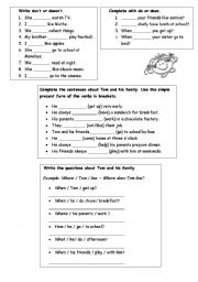 English Worksheet: present simple