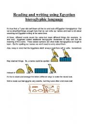 English worksheet: heiroglyphs