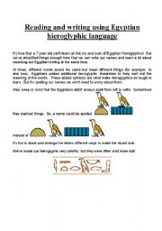 English Worksheet: heiroglyphs