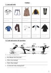 English worksheet: Clothes