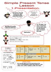 SIMPLE PRESENT COMPLETE LESSON WITH PUCCAS CHARACTERS