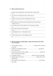 English worksheet: Test on Conditionals