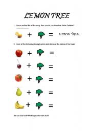 English Worksheet: Lemon Tree by Fools Garden