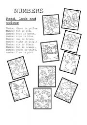 English Worksheet: Read and colour the numbers!!