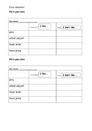 English worksheet: Interview for a new class cooperative learning