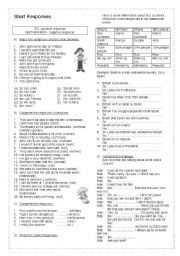 English Worksheet: Short Responses