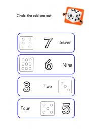 English worksheet: Numbers/dice I