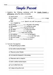 English Worksheet: Simple Present