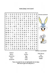 English Worksheet: Easter funny word search puzzle