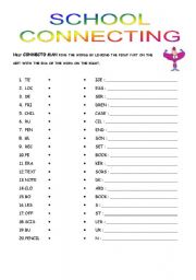 English worksheet: SCHOOL CONNECTING