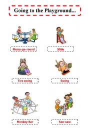 English Worksheet: Going to the Playground...