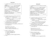 English Worksheet: Simple past(exam)