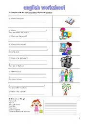 English worksheet: Prepositions Of Place