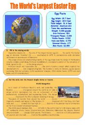 English Worksheet: The worlds largest Easter egg