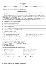 English Worksheet: SIMPLE PRESENT TENSE