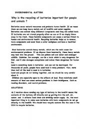 English Worksheet: pollution