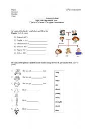 exam for 6th grades