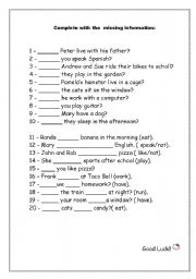 English worksheet: Dp.Does Exercises