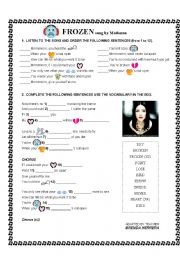 English Worksheet: MADONNA- FROZEN