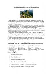 Hiram Bingham and the Lost City of Machu Picchu