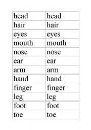 English worksheet: Body parts