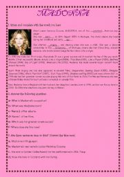 English Worksheet: Madonna