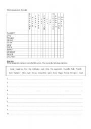 English worksheet: The comparative Animals