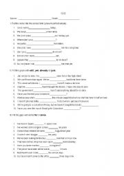 English worksheet: Present Perfect 