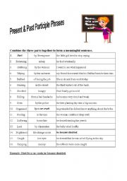 English Worksheet: Present & Past Participle Phrases