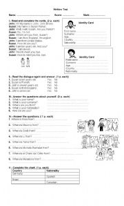 English Worksheet: nationalities