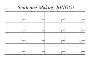 English Worksheet: GRID for Sentence Making BINGO