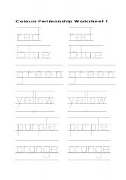 English worksheet: Penmanship worksheet