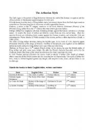 English Worksheet: the arthurian myth