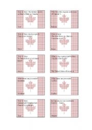 Country game cards Canada