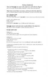 English Worksheet: too-enough