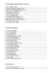 English worksheet: be have got there is 