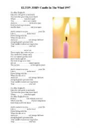 English Worksheet: ELTON JOHN Candle In The Wind 1997 - Princess Dianas Death