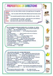 English Worksheet: PREPOSITION OF DIRECTION