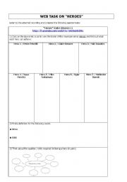 English worksheet: Web Task on Heroes