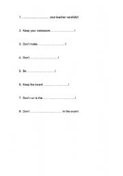 English worksheet: classroom rules