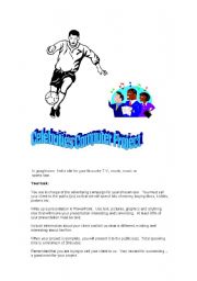 English Worksheet: Celebrities Computer Project