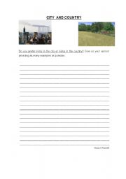 English worksheet: City and the Country
