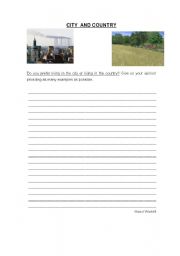 English Worksheet: City and the Country